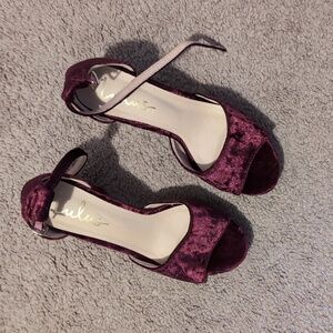 Lulu's velvet high heel